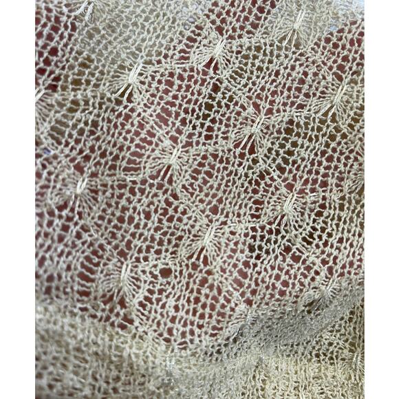 Forever 21 Womens Lace Mesh Knitted Cream Pullover Cover Up Beige Small - Picture 5 of 8